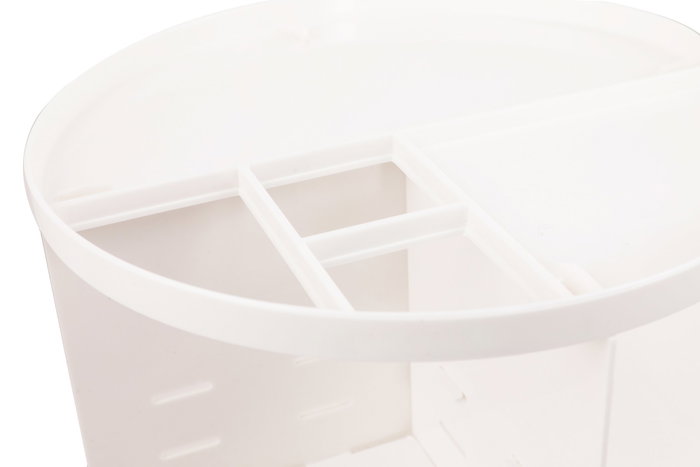 Hermia Organizador de Maquillaje 980302 Blanco 23 x 23 x 30.5 cm. Plástico Libre de BPA. Apto Lavavajillas.